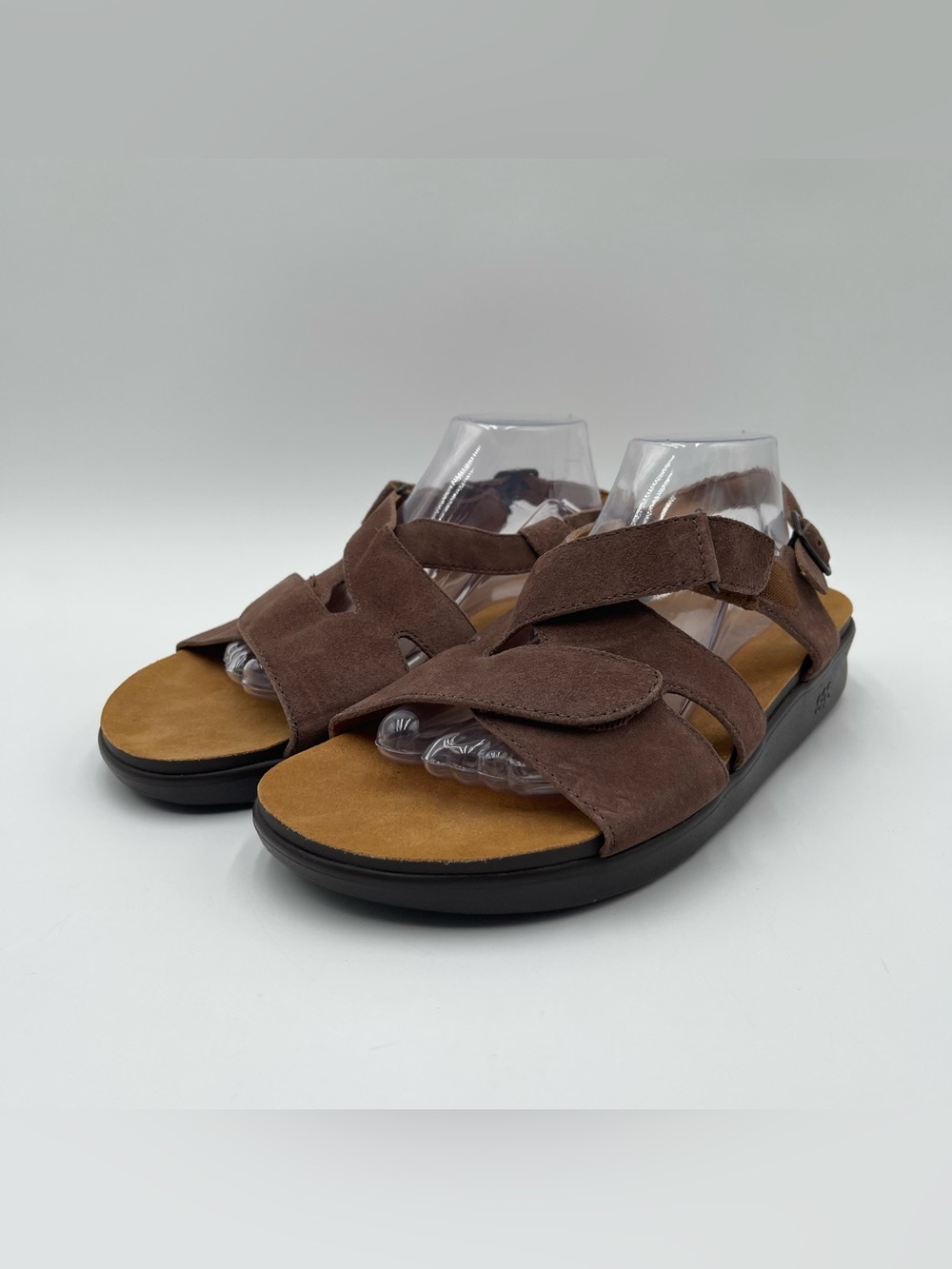 SAS Huggy Womens Adjustable Strap Sandals Leather Suede Comfort Sz 12 W EUC